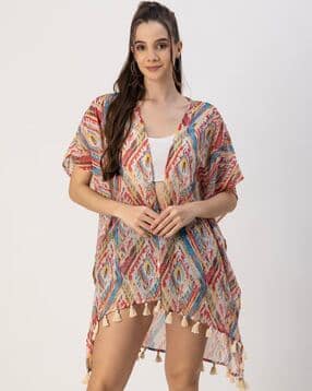 moomaya Women Printed Relaxed Fit Front-Open Shrug-picture-12