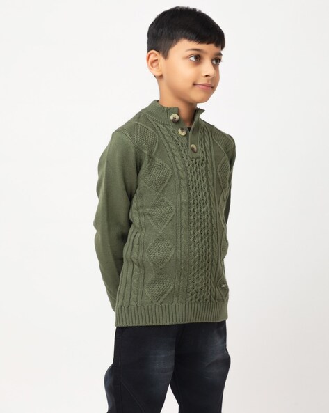 Buy Olive Sweaters Cardigans for Boys by PURPLE UNITED KIDS Online Ajio