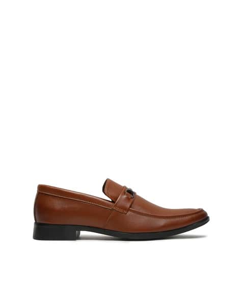 KOSHER Men Pointed-Toe Slip-On Mocassins with Metal Accent