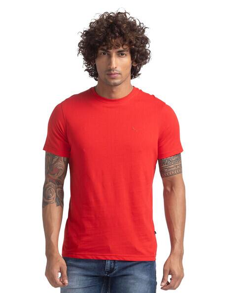 PARX Men Regular Fit Round-Neck T-Shirt