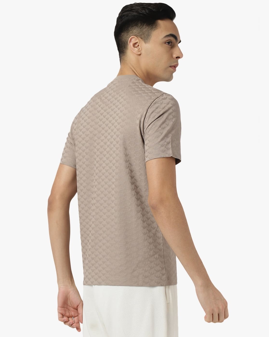 Buy EMPORIO ARMANI All-Over Eagle Logo Cotton Regular Fit T