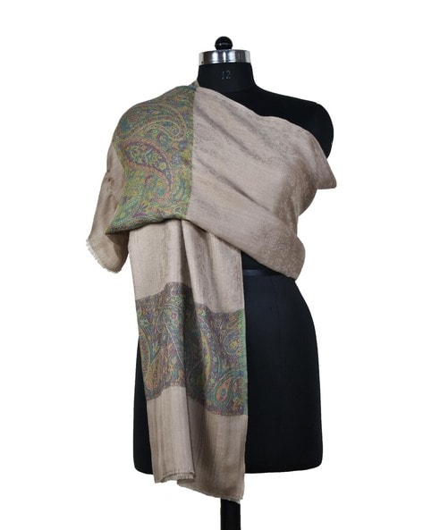 Women Woven Stole with Fringes Price in India