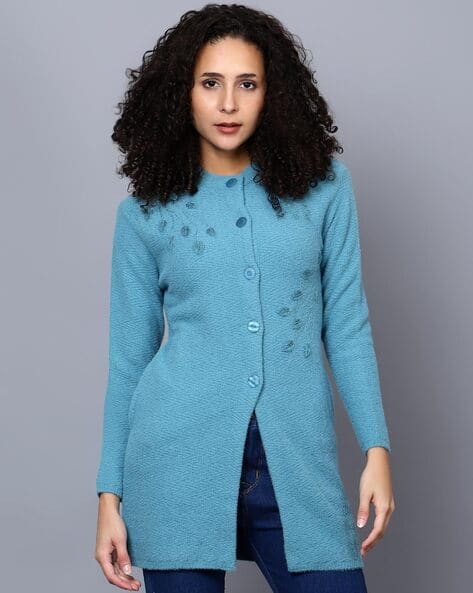 Buy Blue Sweaters Cardigans for Women by Broowl Online