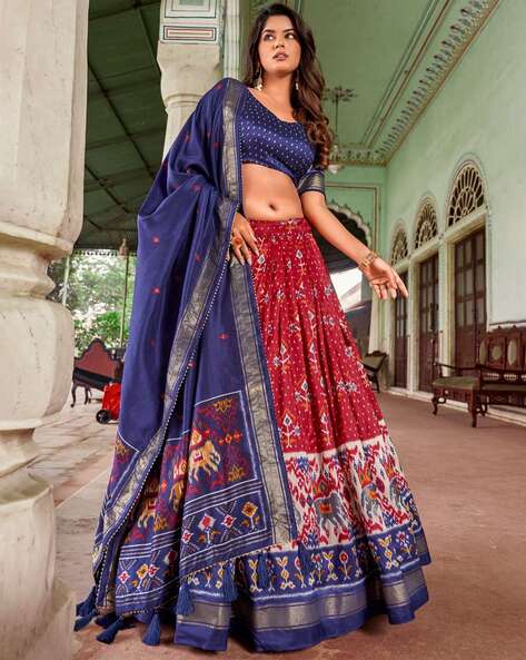 Circular - Floral Print - Lehenga Cholis: Buy Indian Lehenga Outfits Online  | Utsav Fashion