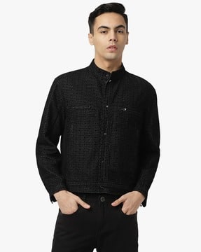 EMPORIO ARMANI ブラックナイロンジャケット 52サイズ Buy EMPORIO ARMANI Polyester Regular Fit Jacket | Black