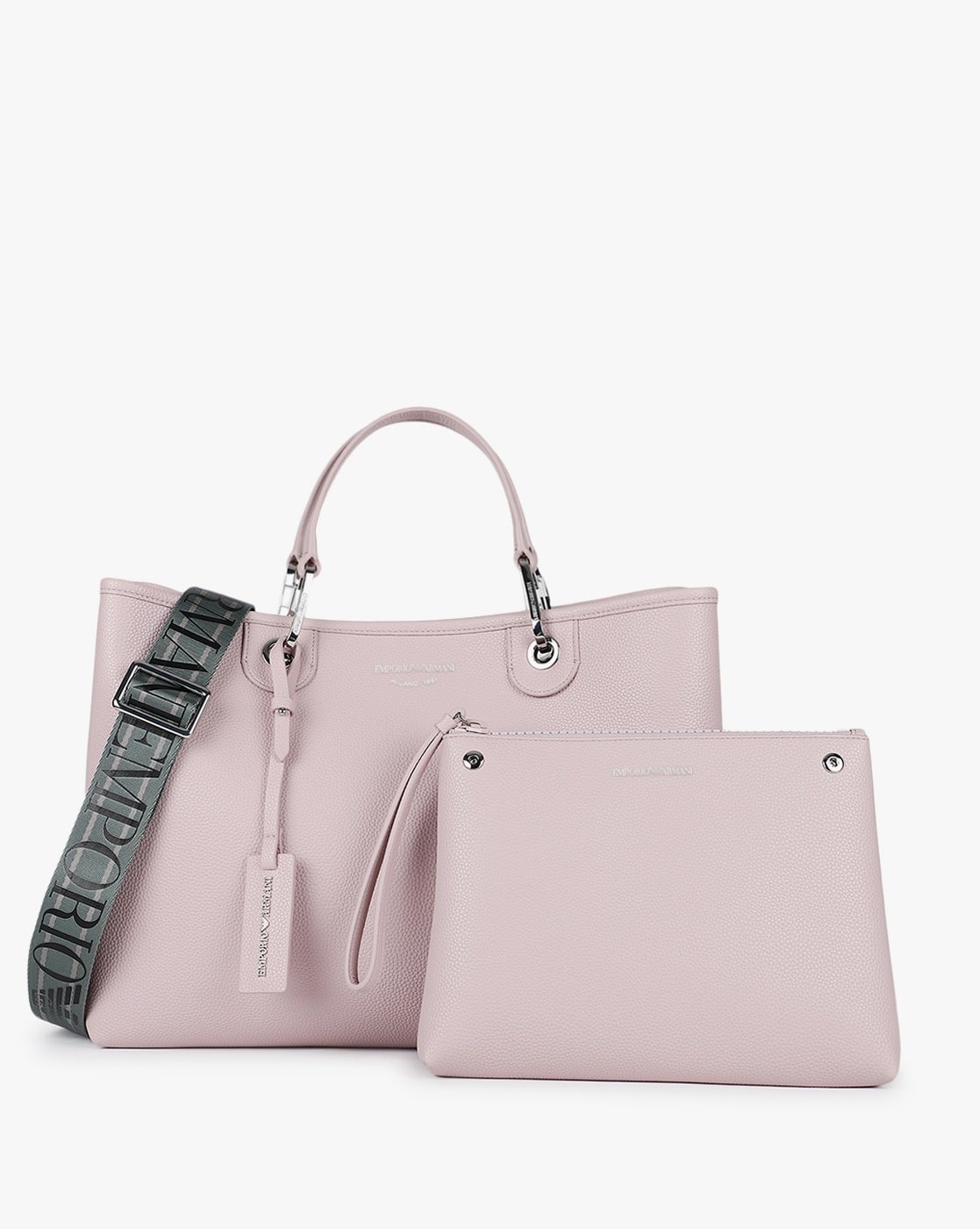 EMPORIO ARMANI ピンク レザー ポーチ EMPORIO ARMANI PVC MINI BAG WITH CHAIN SHOULDER STRAP– Yooto