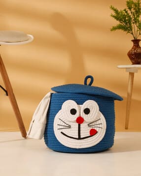 hosta homes Applique Cotton Laundry Bag with Lid-picture-25