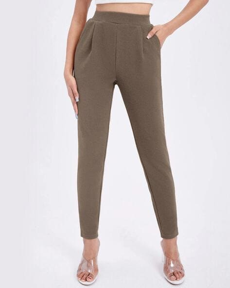 Buy Brown Trousers & Pants for Women by Silverfly Online