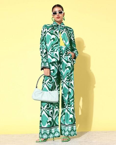 Sheczzar Women Printed Shirt & Pants Set
