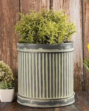metalsmith Striped Metal Table Planter-picture-28