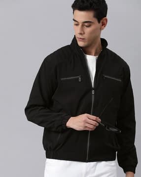 vogati Men Slim Fit Bomber Jacket with Zipper Pockets-picture-32