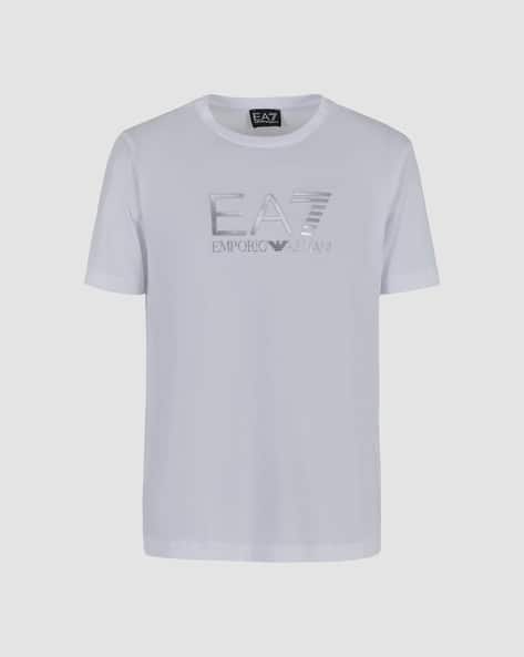 EA7 Emporio Armani Maxi Logo Print Regular Fit Crew-Neck T-Shirt