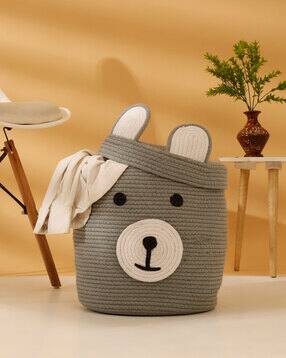 hosta homes Applique Cotton Laundry Bag with Lid-picture-39