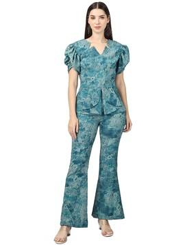 Women Tie & Dye Top & Pants Set