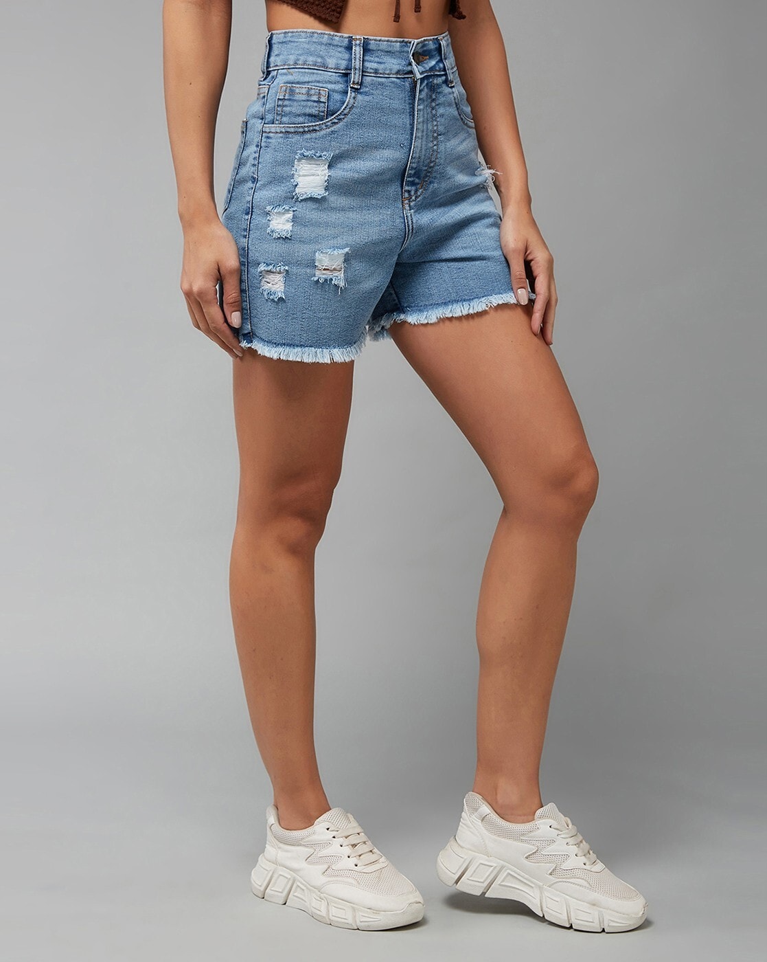 Women Sexy Distressed Ripped Holes High Waist Denim Shorts Stretch Short  Jeans Tassel Short Esg13548 - China Shorts and Denim Short price |  Made-in-China.com