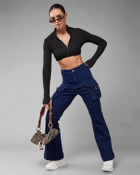 Buy Navy Blue Jeans & Jeggings for Women by Dolce Crudo Online