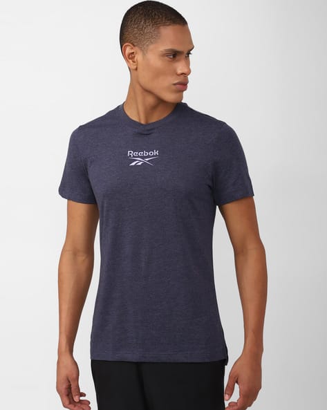 Men Logo Print Regular Fit Round-Neck T-Shirt