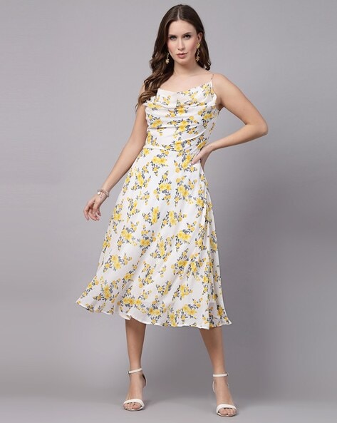 Floral print sleeveless dress best sale