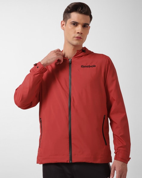 Buy REEBOK Black Mens Zip Through Neck Solid Jacket | Shoppers Stop