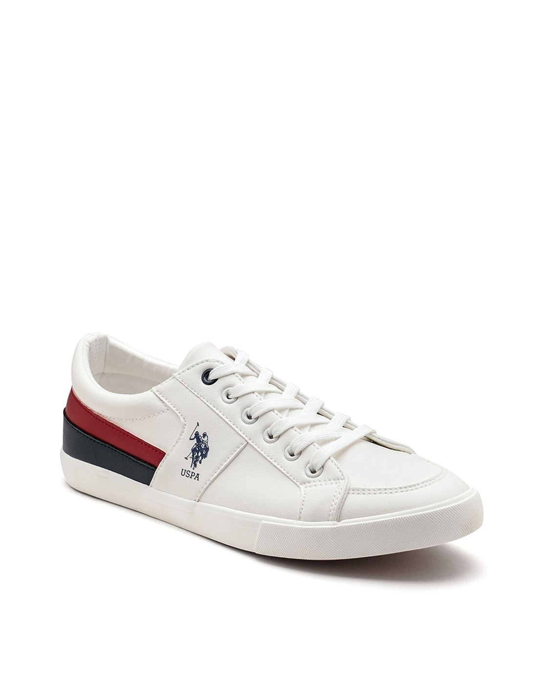 Men White Britt Solid Lace Up Sneakers – U.S. Polo Assn. India