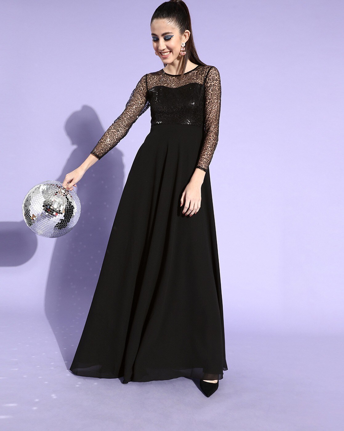Sexy Black Lace Dress - Lace Midi Dress - Sheer Lace Dress - Lulus