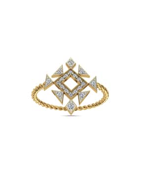 Yellow Gold Diamond-Studded Ring