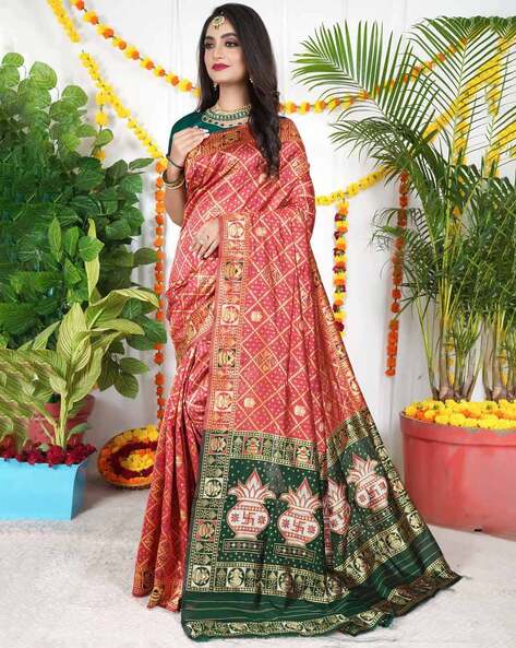 Chiffon Orange Sarees For Women at Best Price From Soch - Orange Chiffon  Bandhani Print Saree