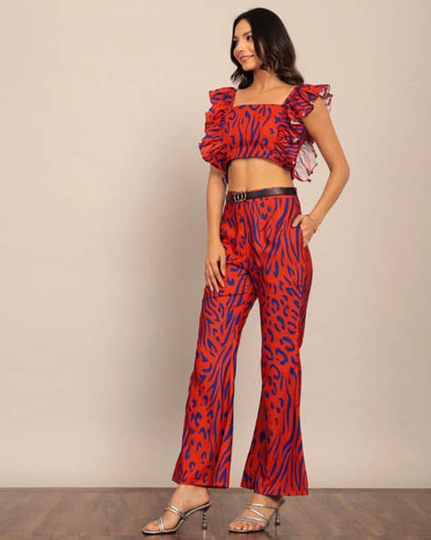 Buy Orange Trousers Pants for Women by KAORI BY SHREYA Online