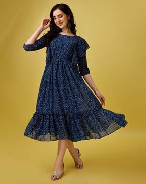 Buy Blue Dresses for Women by Hetvi Creation Online