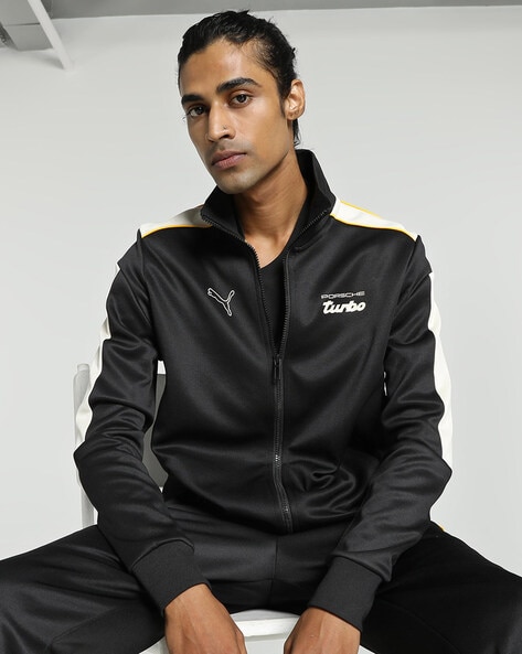 Men Colourblock Regular Fit Track Jacket