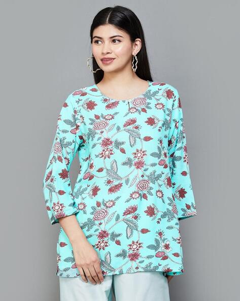 Ladies Cotton Printed Long Short Kurtis, Size: S - XXL at Rs 799