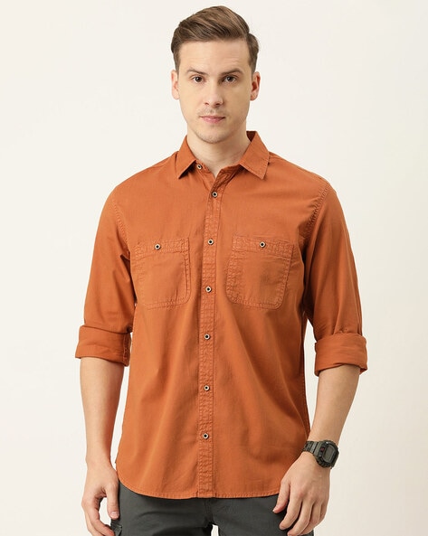 rustic orange shirt