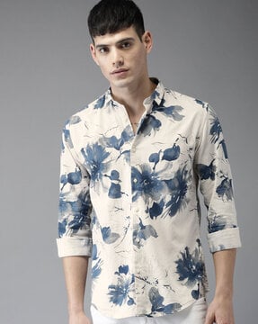 Printed slim best sale fit shirts