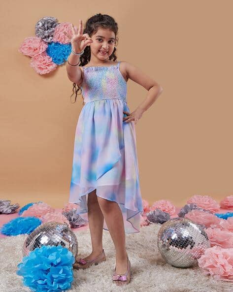 Pspeaches Girls Tie & Dye Fit & Flared Dress