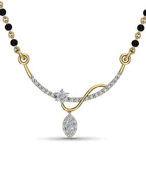 dishis Yellow Gold Diamond-Studded Mangalsutra-picture-23