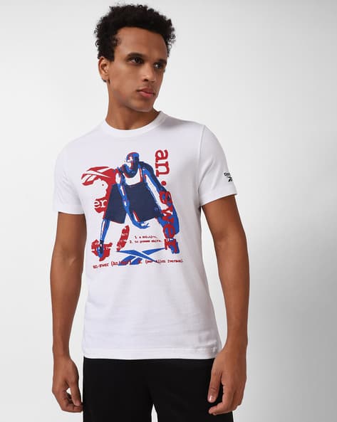Men Graphic Print Slim Fit Round-Neck T-Shirt