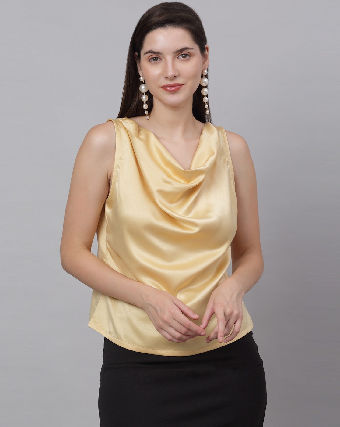 Gold on sale cowl neck