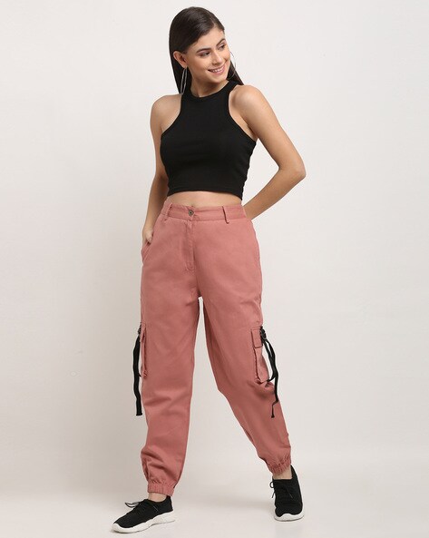 Slim Cargo Pants, Pink