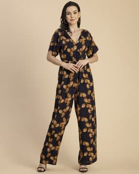 moomaya Women Floral Print V-Neck Jumpsuit-picture-27