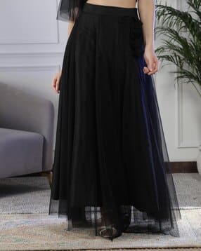 Flared Skirt with Drawstring Waist