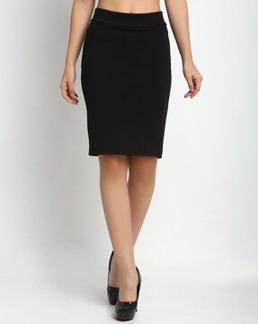 Black skirt shop midi length