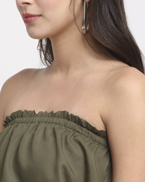 Olive green 2025 strapless jumpsuit