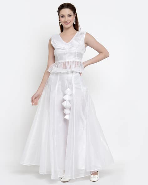 Buy White Skirts Ghagras for Women by NEUDIS Online