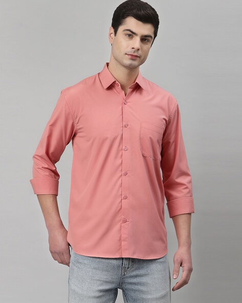 dark peach color shirt