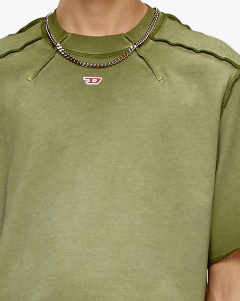DIESEL T-ERIE-N Ｔシャツ Buy DIESEL T-Erie-N T-Shirt | Green Color Men | AJIO LUXE