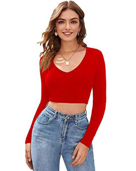 DREAM BEAUTY FASHION Women V-Neck Fitted Top