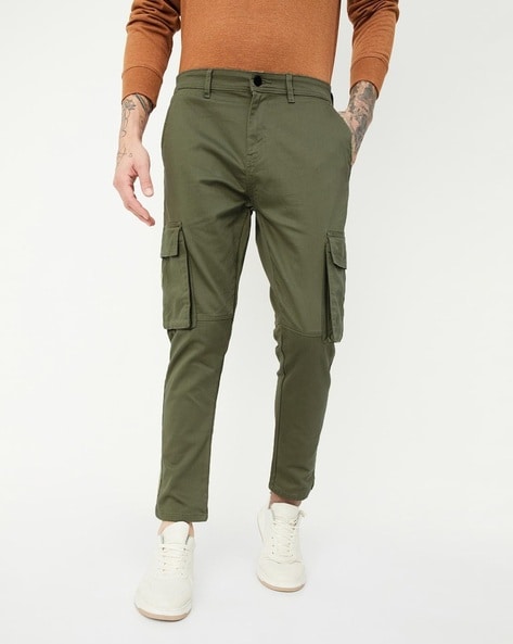 Buy Men Olive Solid Carrot Fit Casual Trousers Online - 602772 | Peter  England