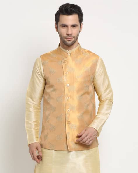 NEUDIS Animal Woven jacket with Mandarin Collar