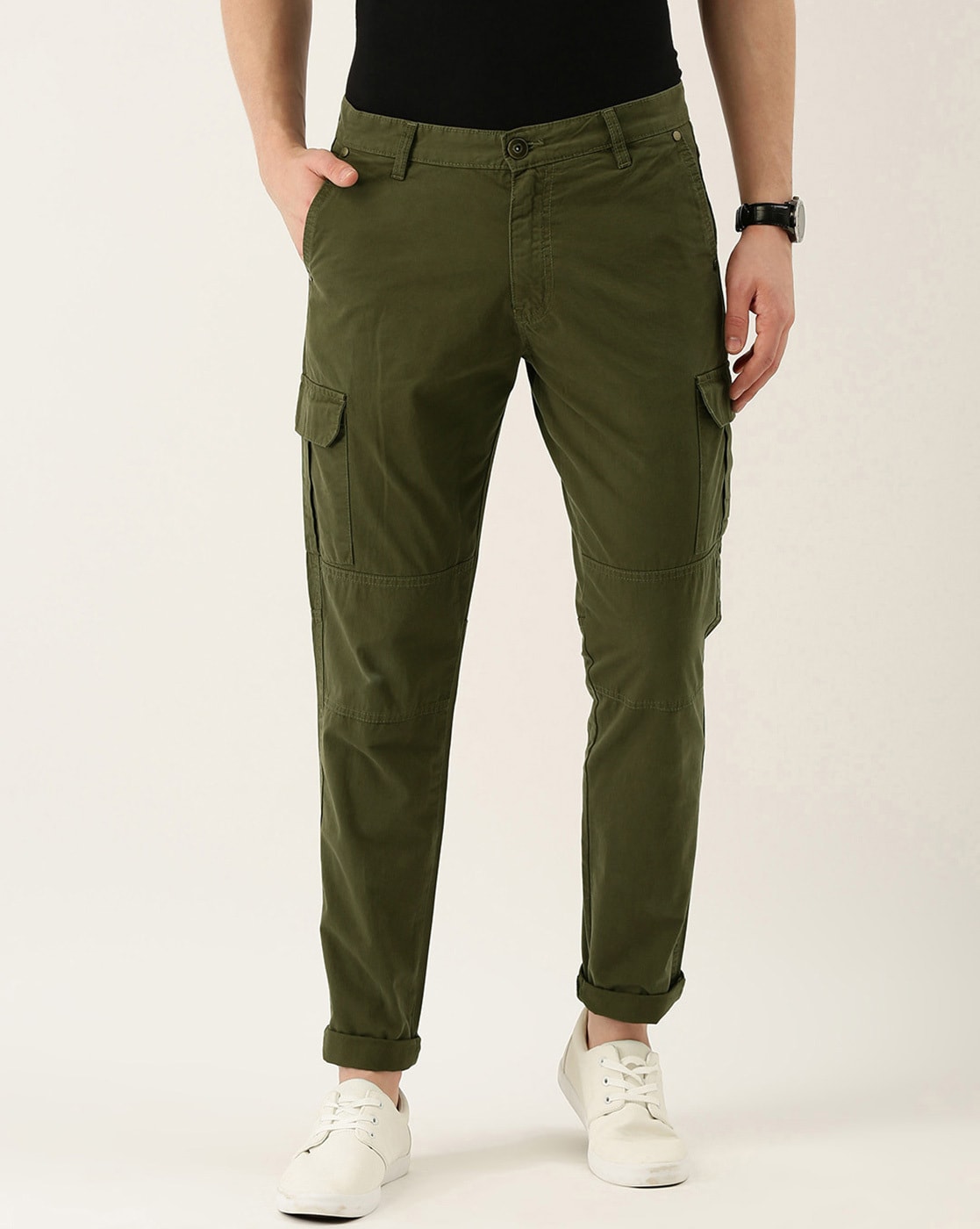 Buy Olive Trousers & Pants for Men by ALTHEORY Online | Ajio.com