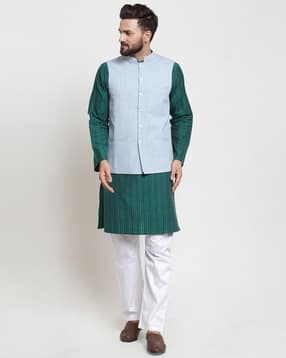 Nehru Jacket with Welt Pockets-image-21